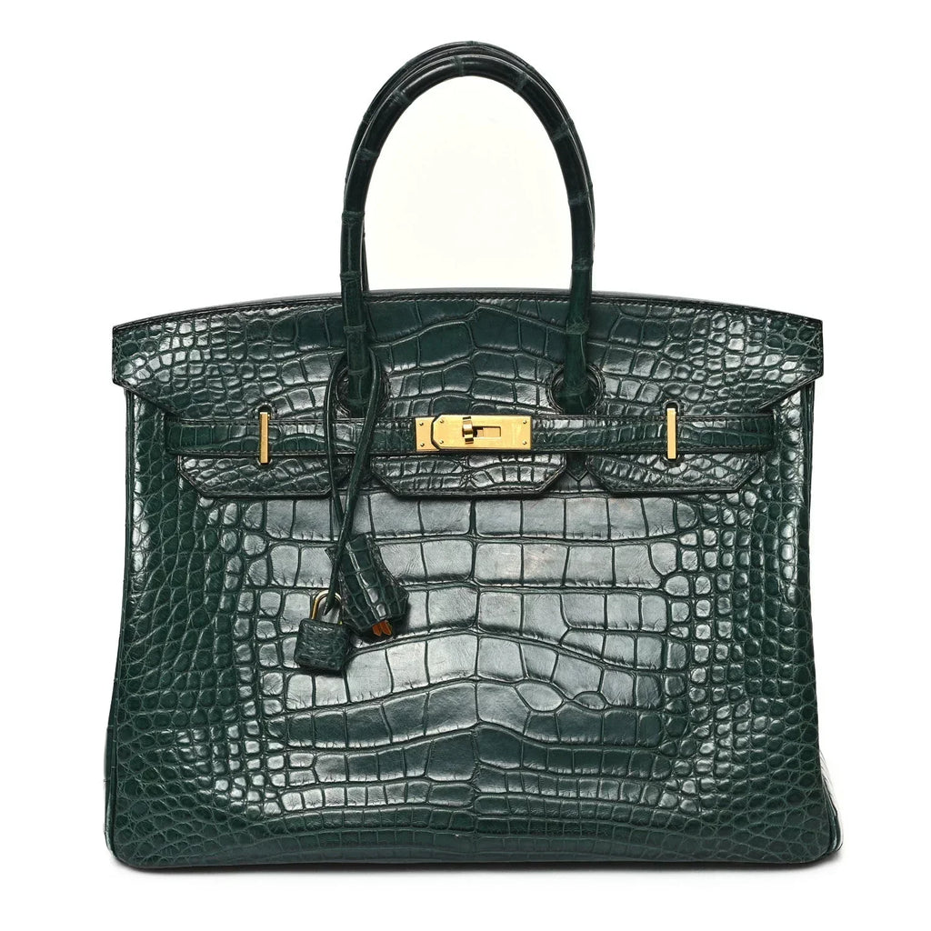 👜Birkin Vert Titien Matte Alligator Gold Hardware