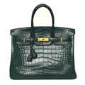 👜Birkin Vert Titien Matte Alligator Gold Hardware