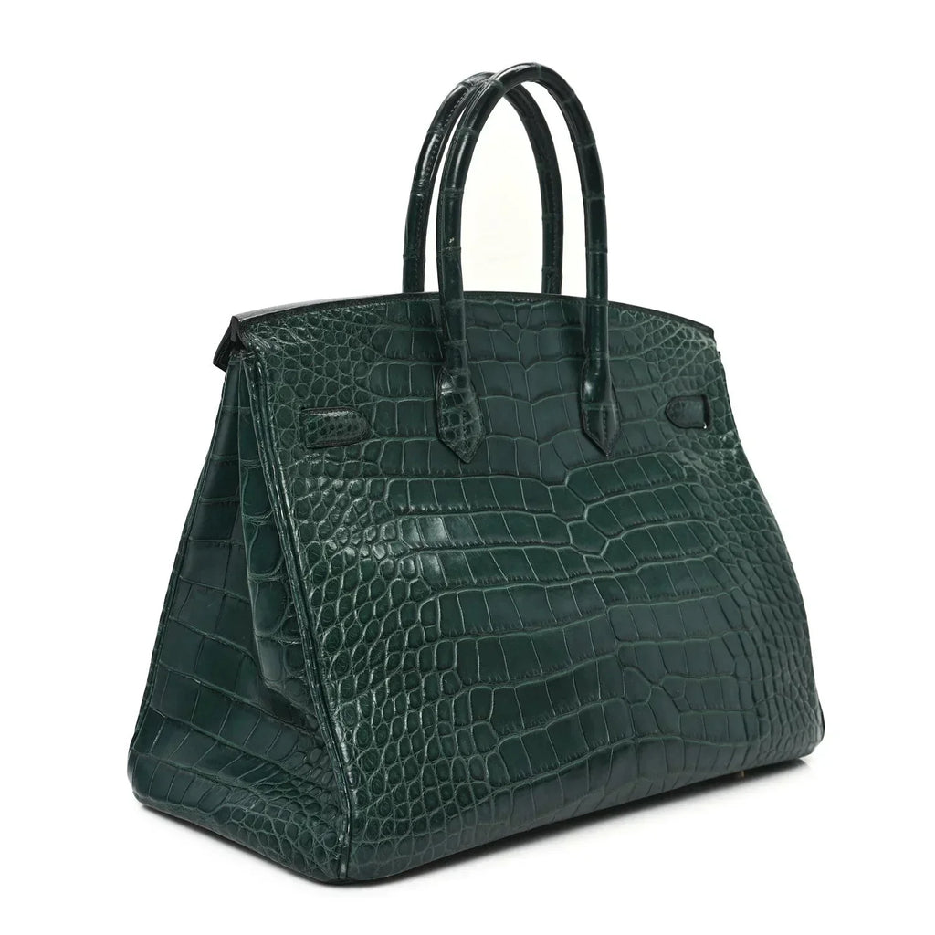 👜Birkin Vert Titien Matte Alligator Gold Hardware