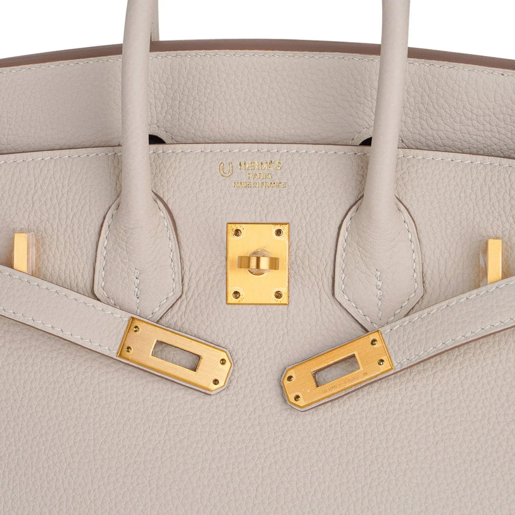 👜Birkin HSS 25 Bag Beton w/ Pink Rose Pourpre Brushed Gold Hardware Togo