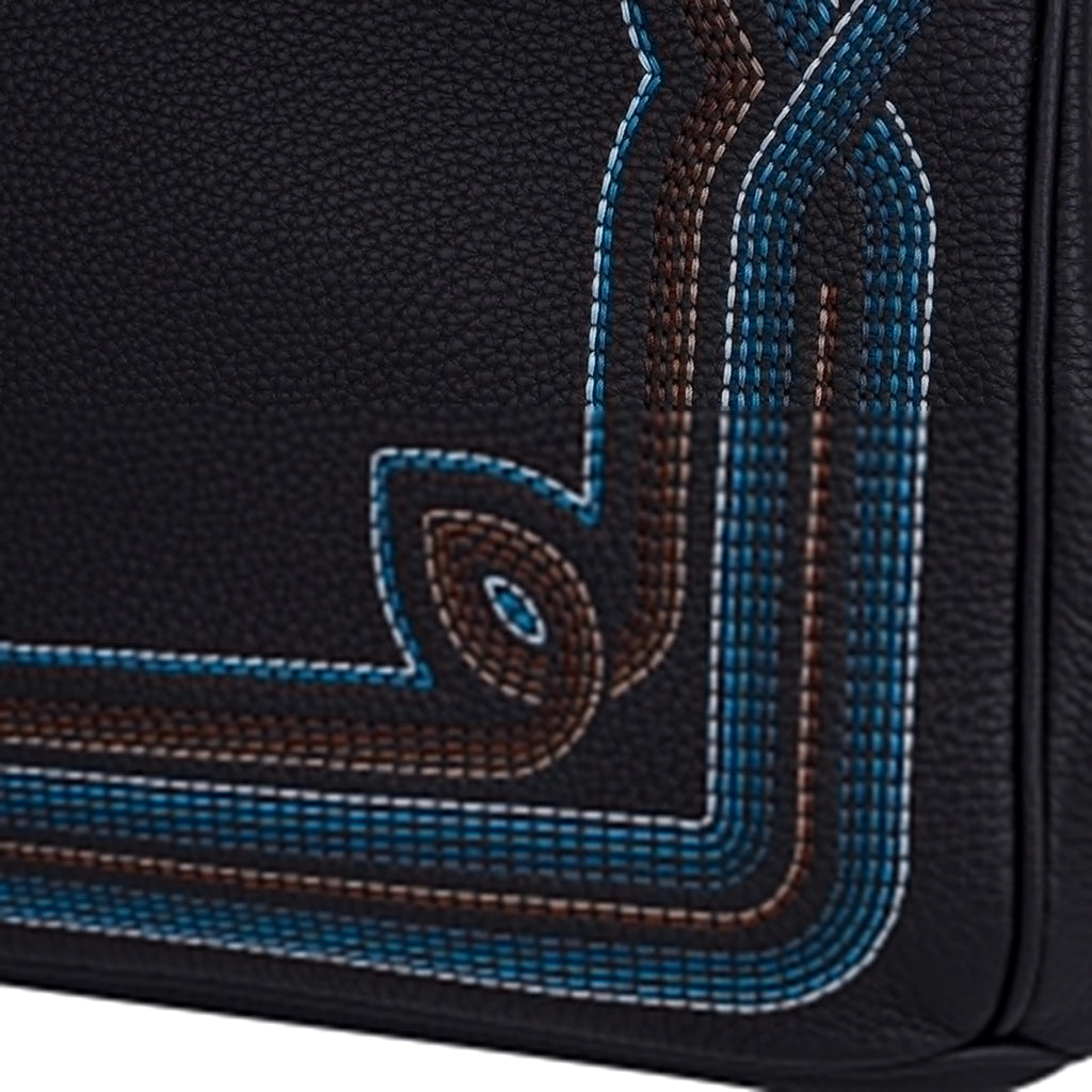 👜Limited Edition HAC Western Birkin 40 Bag Runway Embroidered Black Togo Leather with Palladium Hardware