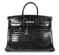 👜Birkin 40 Bag Black Porosus Crocodile Palladium