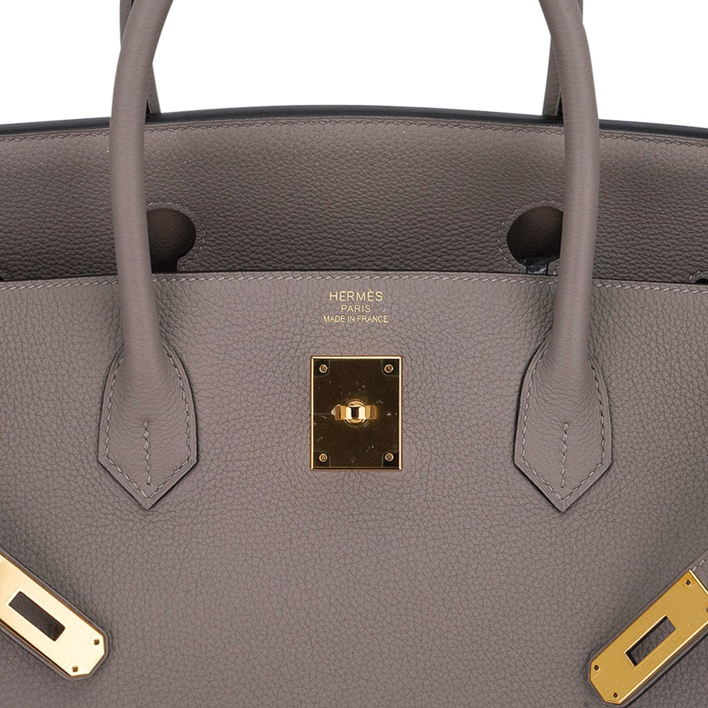 👜Birkin 40 Gris Asphalte Bag Gold Hardware Togo Leather