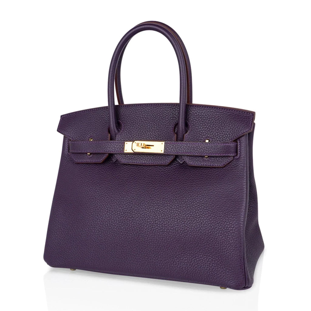 👜Birkin 30 Bag Raisin Rich Original Colour Gold Hardware Togo Leather