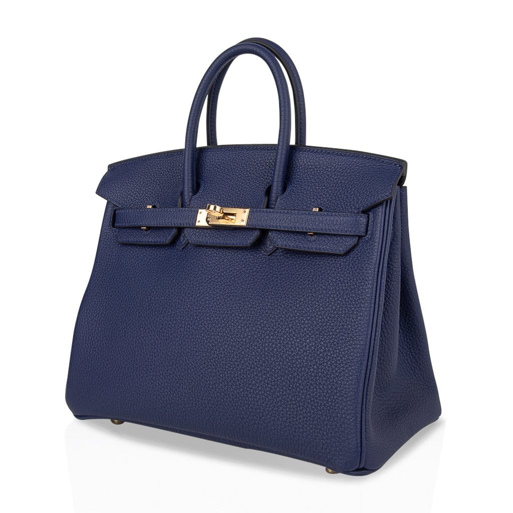 👜Birkin 25 Bag Blue Encre Gold Hardware Togo Leather