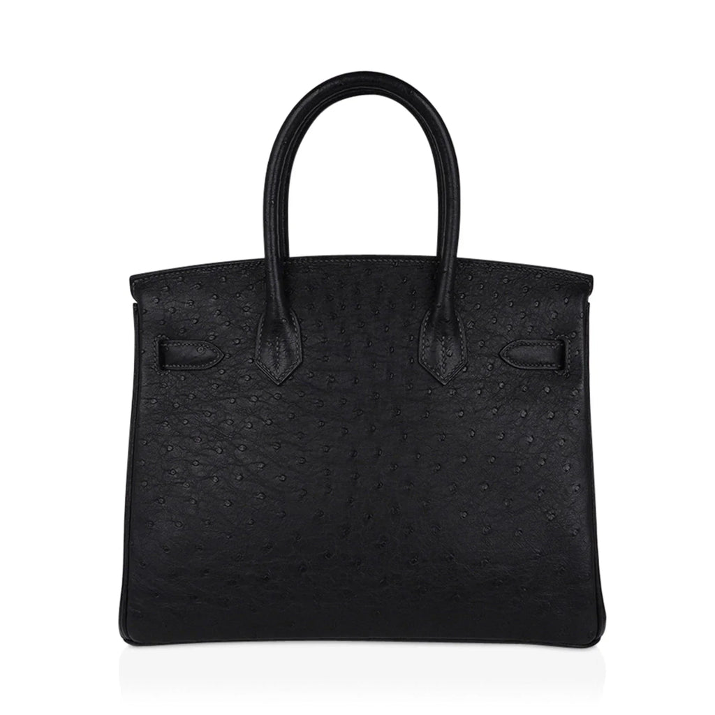 👜Birkin HSS 30 Bag Black (Noir ) Ostrich Palladium Hardware