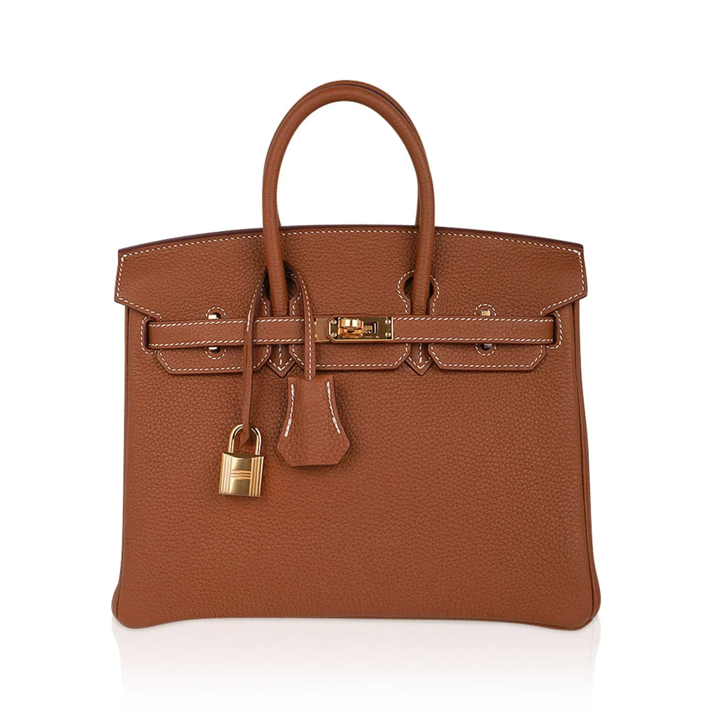 👜Birkin 25 Bag Gold Togo Leather with Gold Hardware