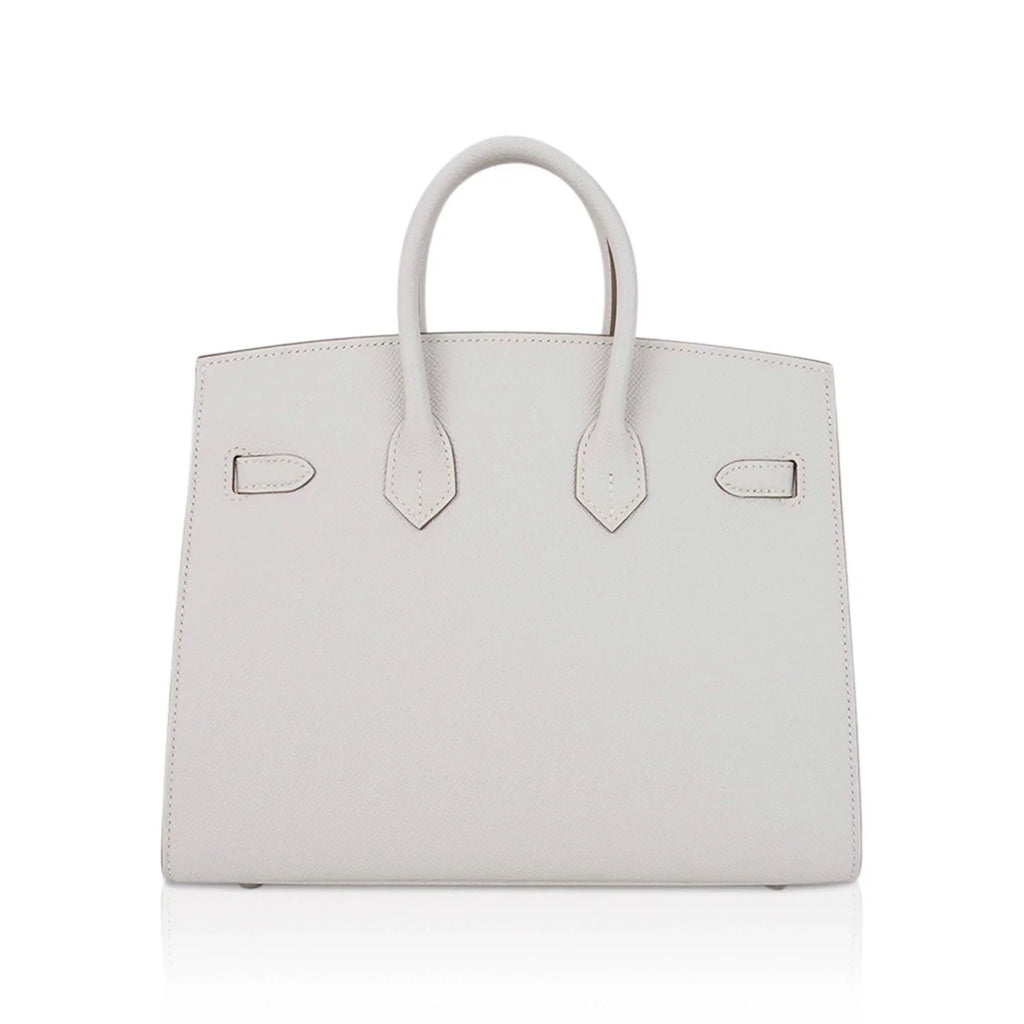 👜Birkin Sellier 25 Bag Gris Pale Epsom Leather with Palladium Hardware