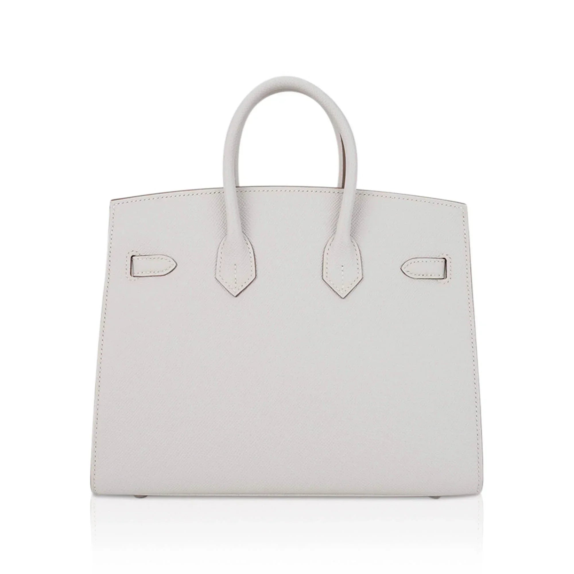 👜Birkin Sellier 25 Bag Gris Pale Epsom Leather with Palladium Hardware