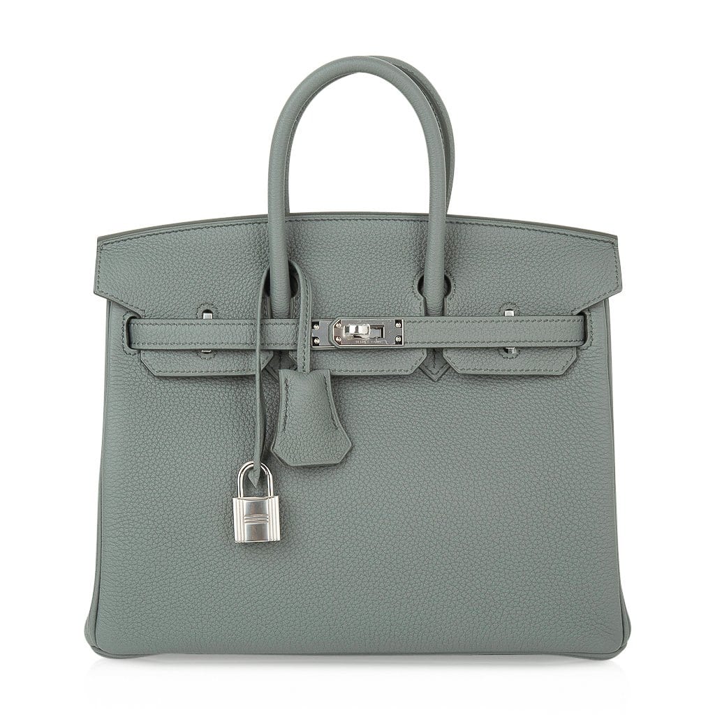👜Birkin 25 Bag Vert Amande Togo Palladium Hardware