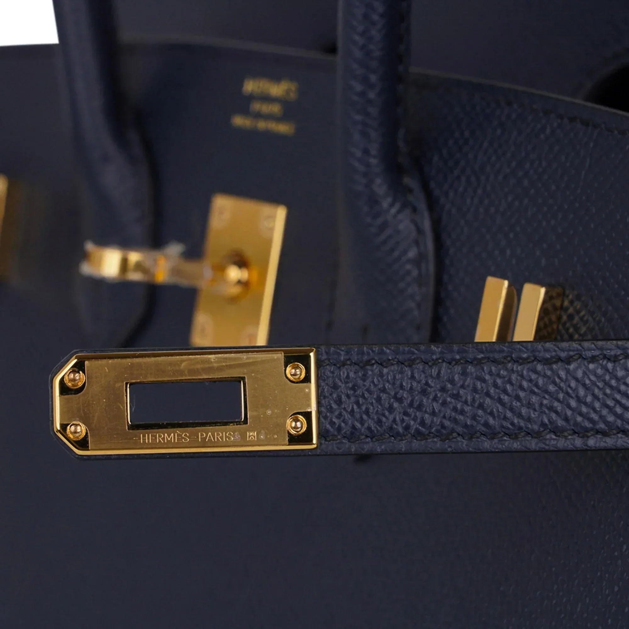 👜Birkin 25 Sellier Bag Bleu Indigo Gold Hardware Epsom Leather New w/Box