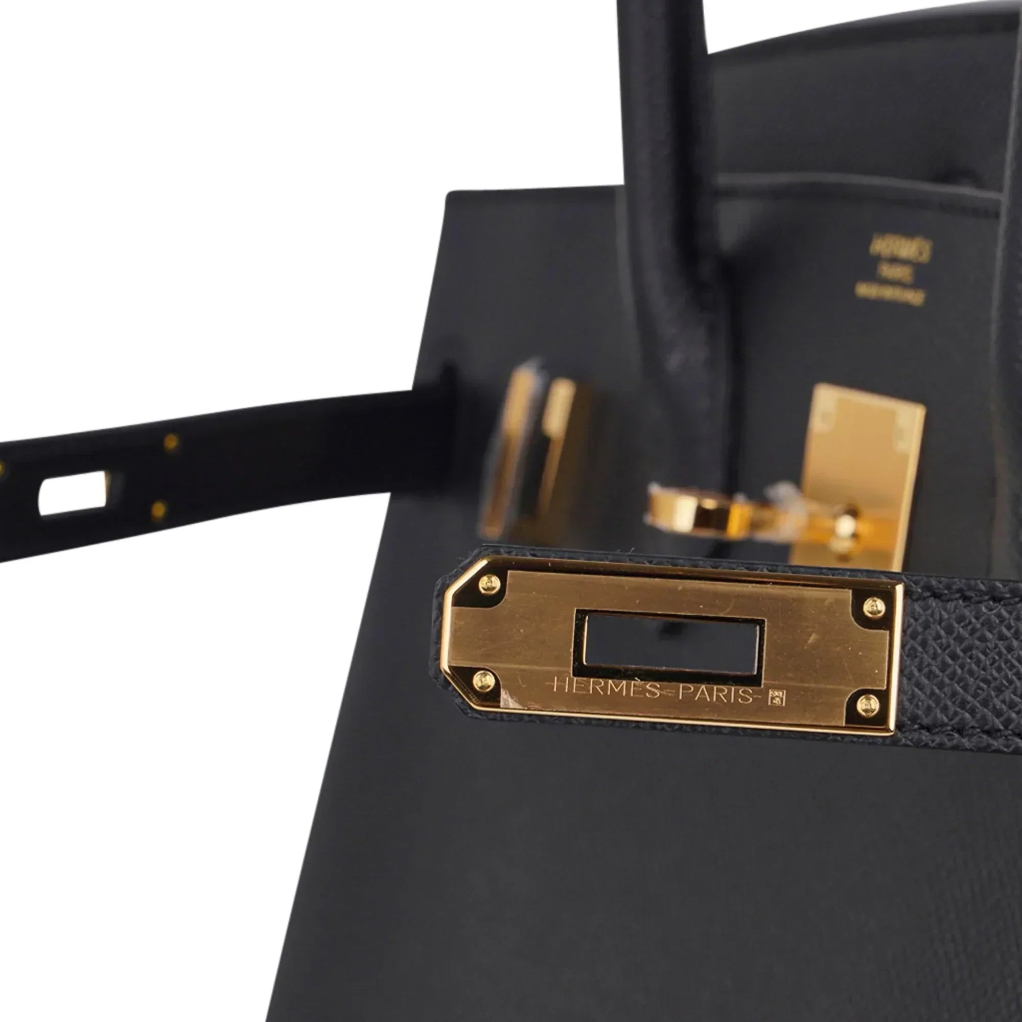 👜Birkin 30 Bag Black Gold Hardware Epsom Leather New w/ Box