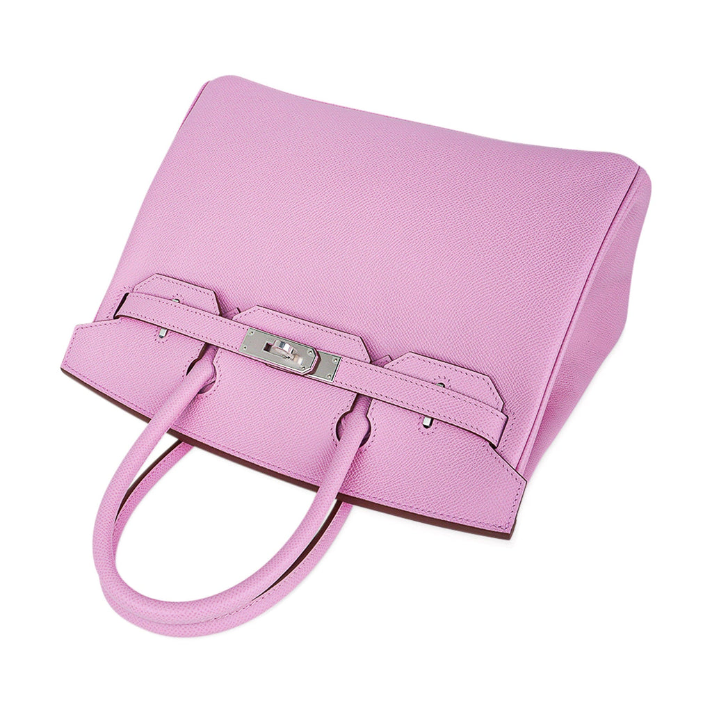 👜Birkin 30 Bag Mauve Sylvestre Epsom Leather with Palladium Hardware