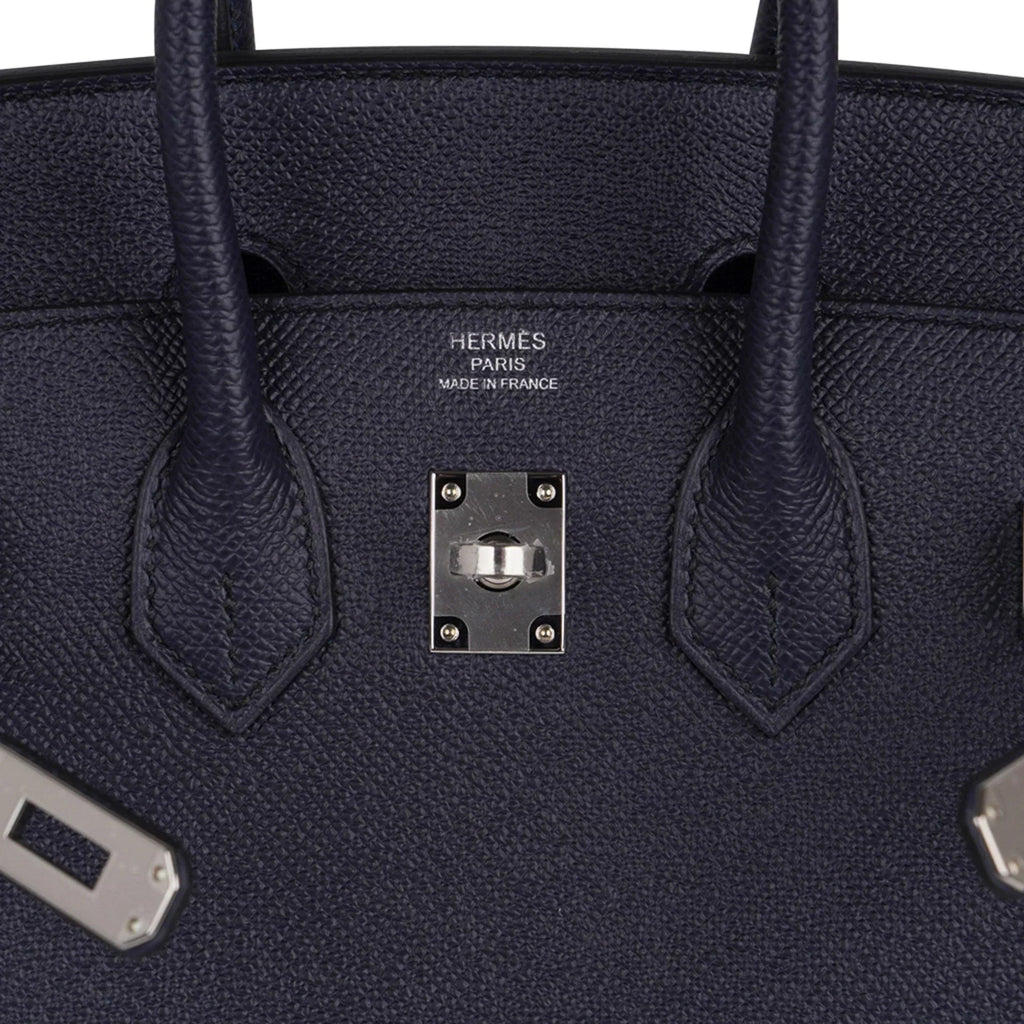 👜Birkin Sellier 25 Bag Blue Indigo Epsom Leather with Palladium Hardware