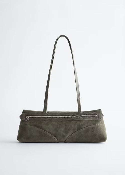 Slim single-shoulder baguette bag