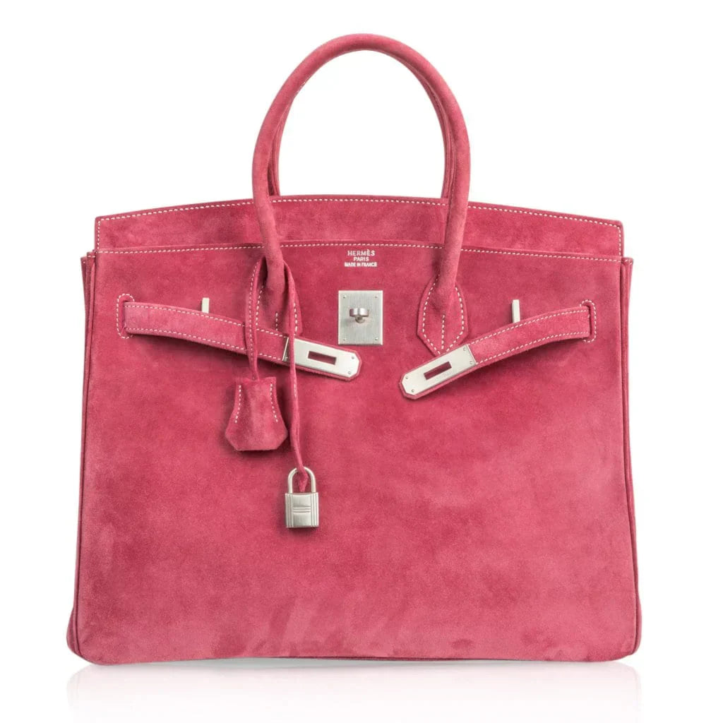 👜Birkin 35 Bag Fuchsia Pink Doblis Palladium Rare