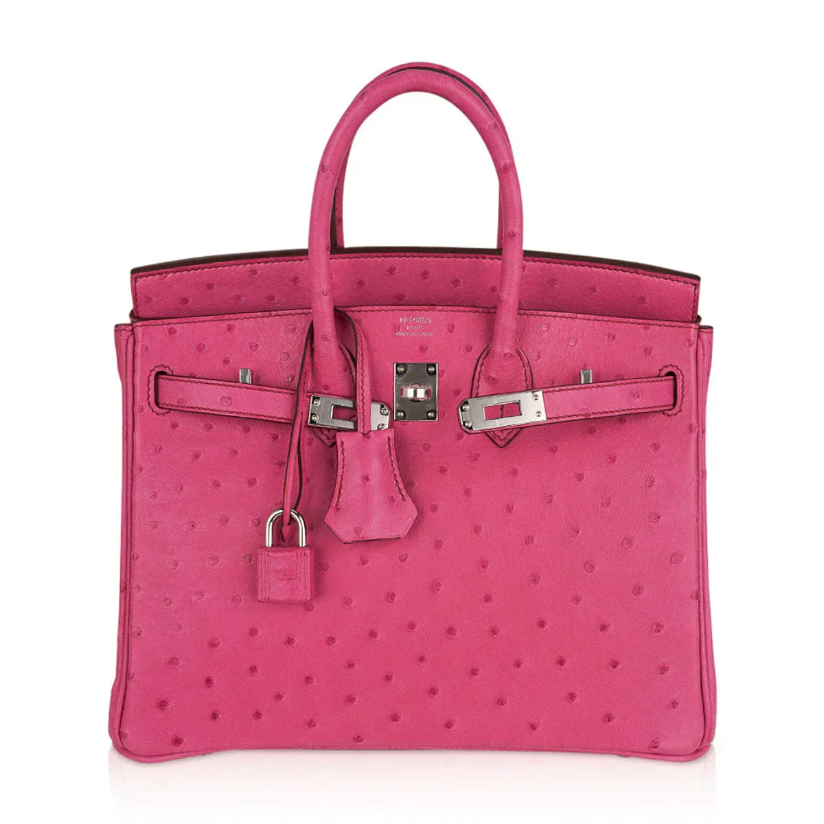 👜Birkin 25 Bag Fuchsia Ostrich with Palladium Hardware