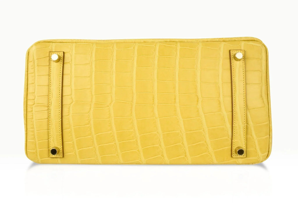 👜Birkin 35 Bag Matte Alligator Mimosa Gold Hardware Crazy Fabulous