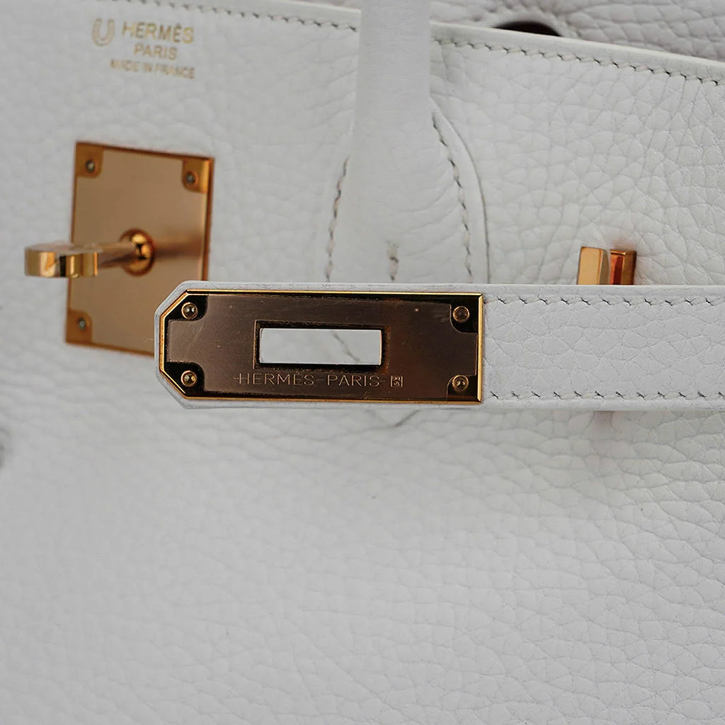 👜Special Order HSS Birkin 30 Bag White & Orange Clemence Leather with Rose Gold Hardware