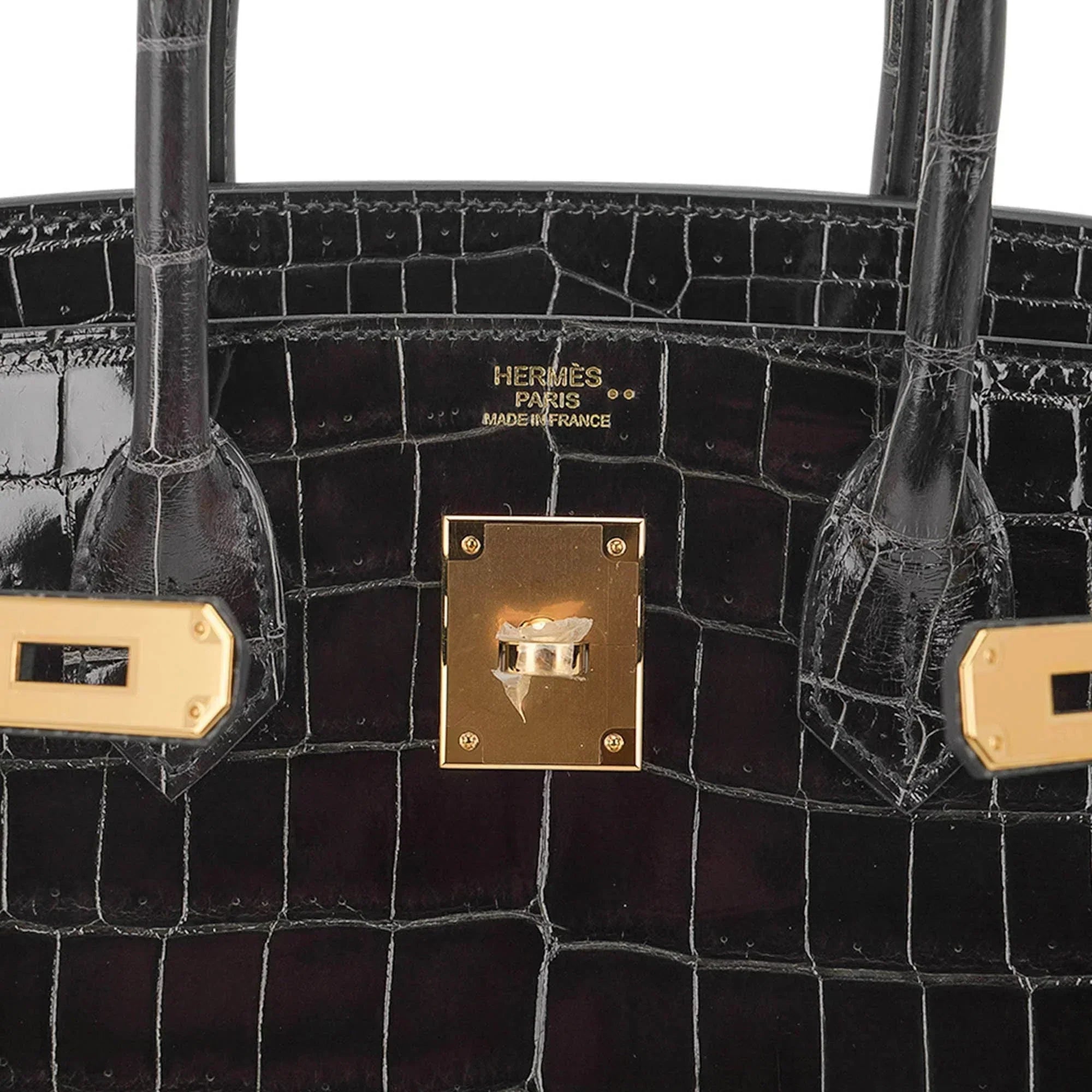 👜Birkin Bag, Crocodile-Grain Top-Grain Cowhide Leather, In-Seam Gold Hardware