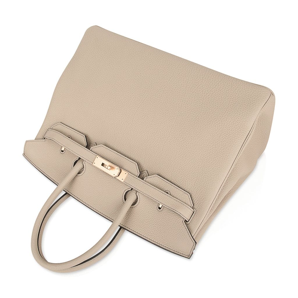 👜Birkin 35 HSS Bi-Color Bag Trench / Rose Jaipur Brushed Gold Hardware