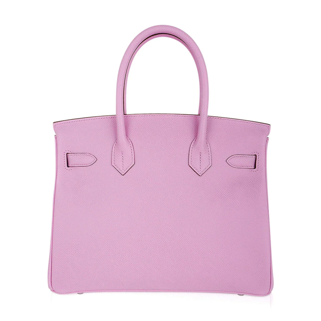 👜Birkin 30 Bag Mauve Sylvestre Epsom Leather with Palladium Hardware