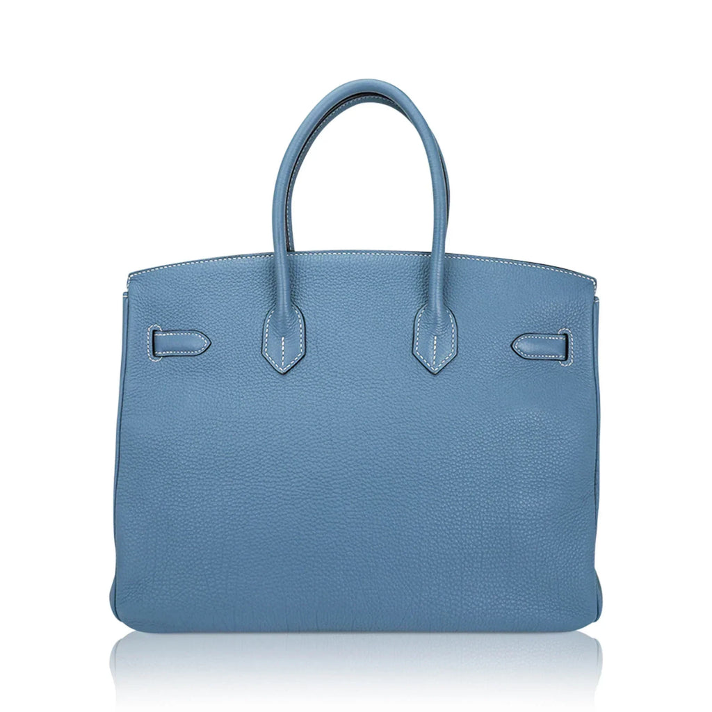 👜Birkin 35 Bag Blue Jean Togo Leather with Palladium Hardware