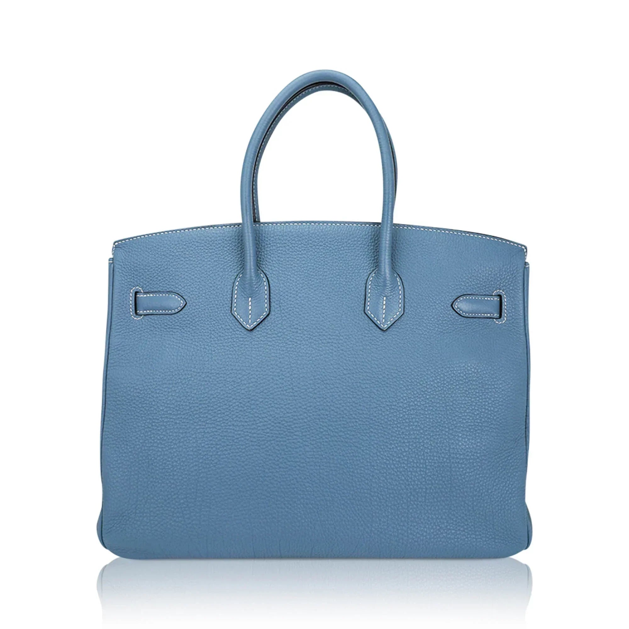 👜Birkin 35 Bag Blue Jean Togo Leather with Palladium Hardware