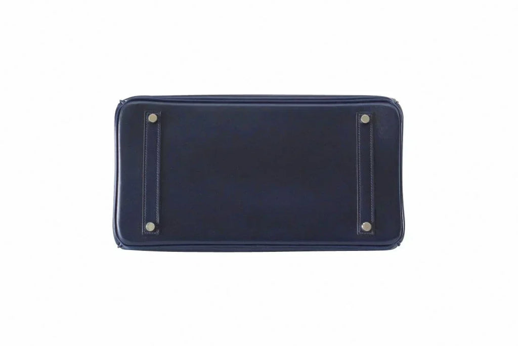 👜Birkin 35 Bag (Bleu) Blue Marine Coveted Rare Box Leather Palladium
