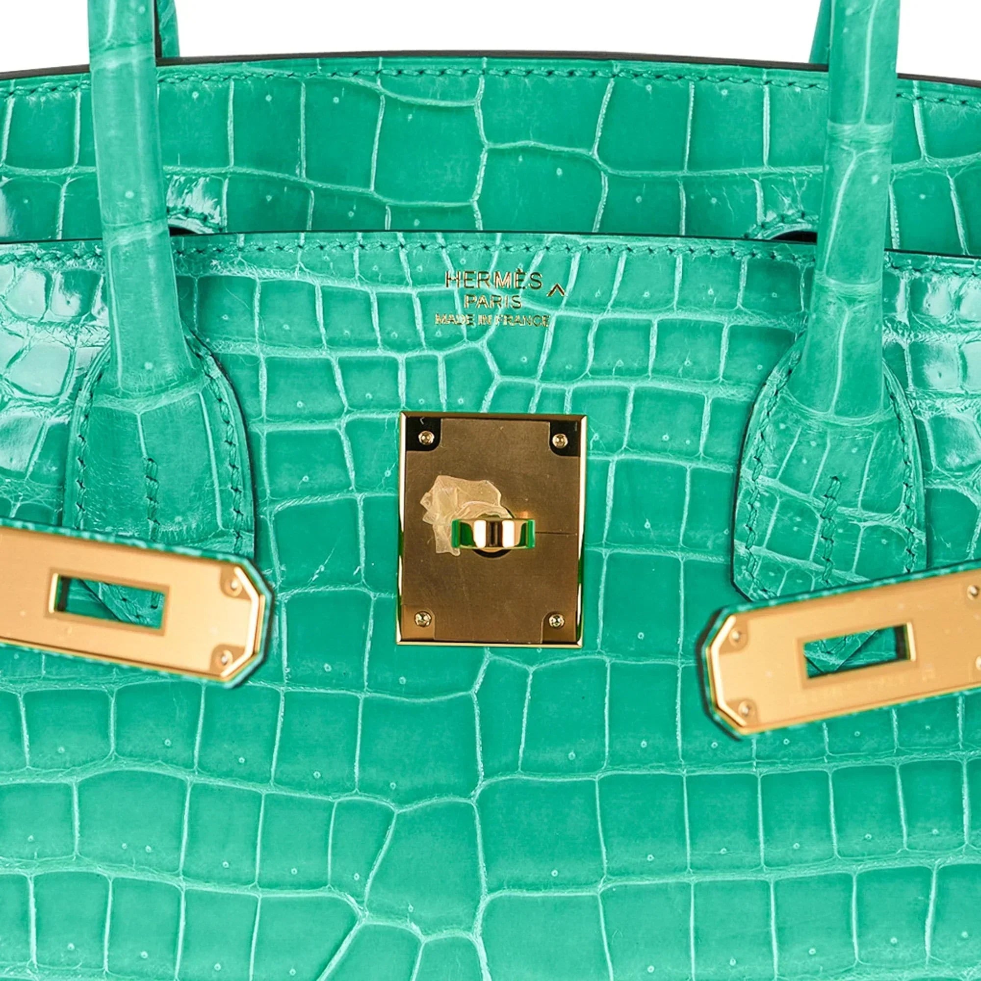 👜Birkin 30 Bag Jade Porosus Crocodile Gold Hardware