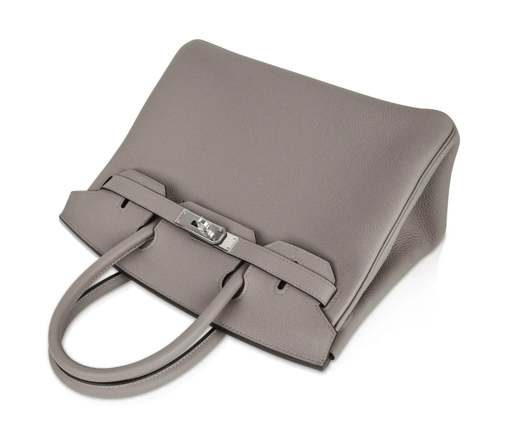 👜Birkin 30 Bag Gris Asphalte Togo Palladium Hardware