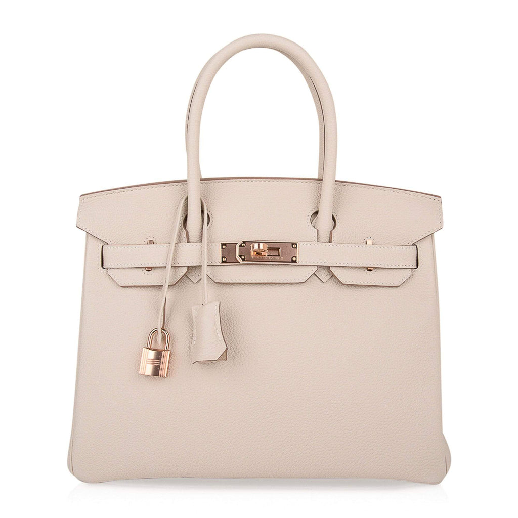 👜Birkin 30 Bag Craie Togo Leather with Rose Gold Hardware