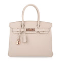 👜Birkin 30 Bag Craie Togo Leather with Rose Gold Hardware