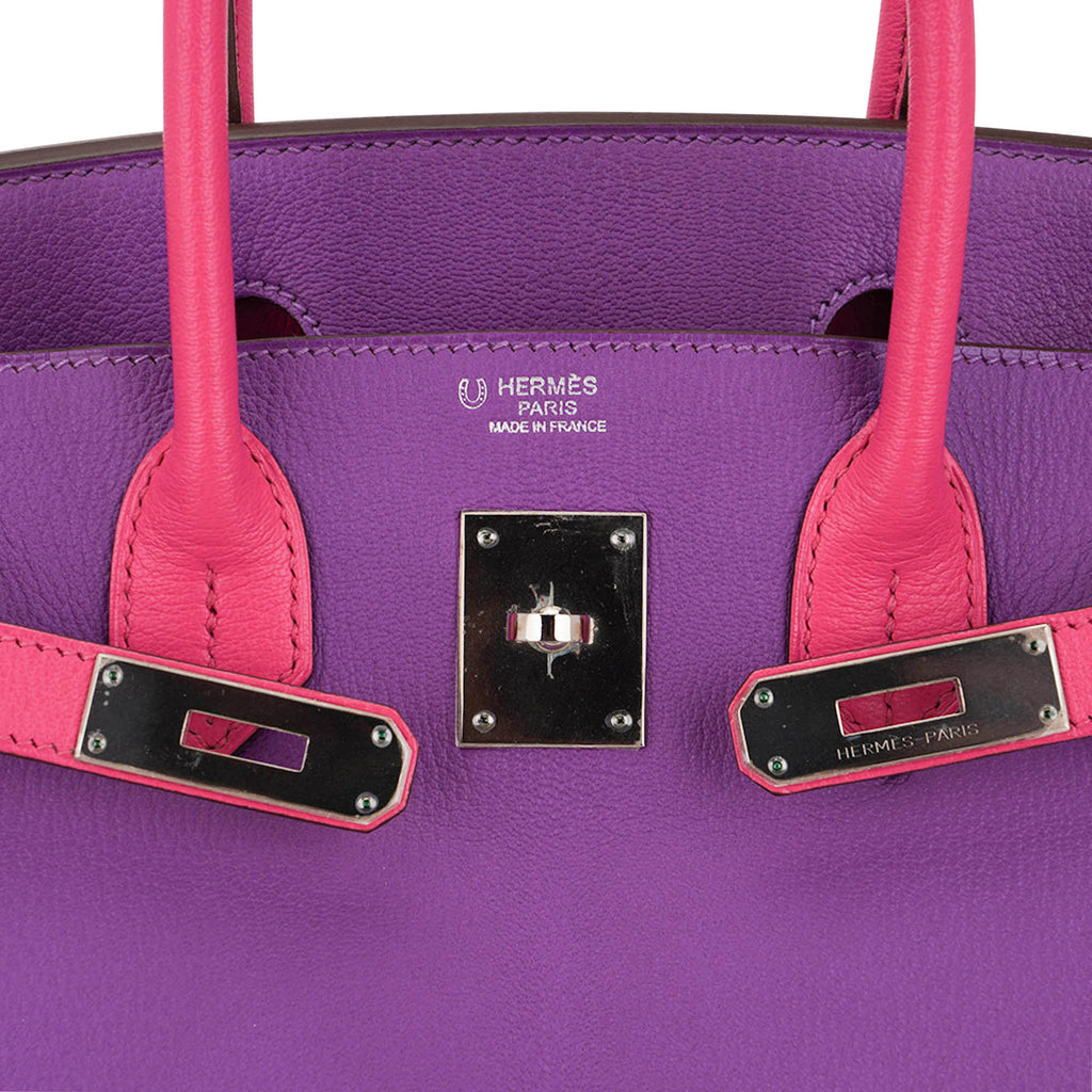 👜Special Order HSS Birkin 30 Bag Parme and Rose Shocking Chevre Leather with Palladium Hardware