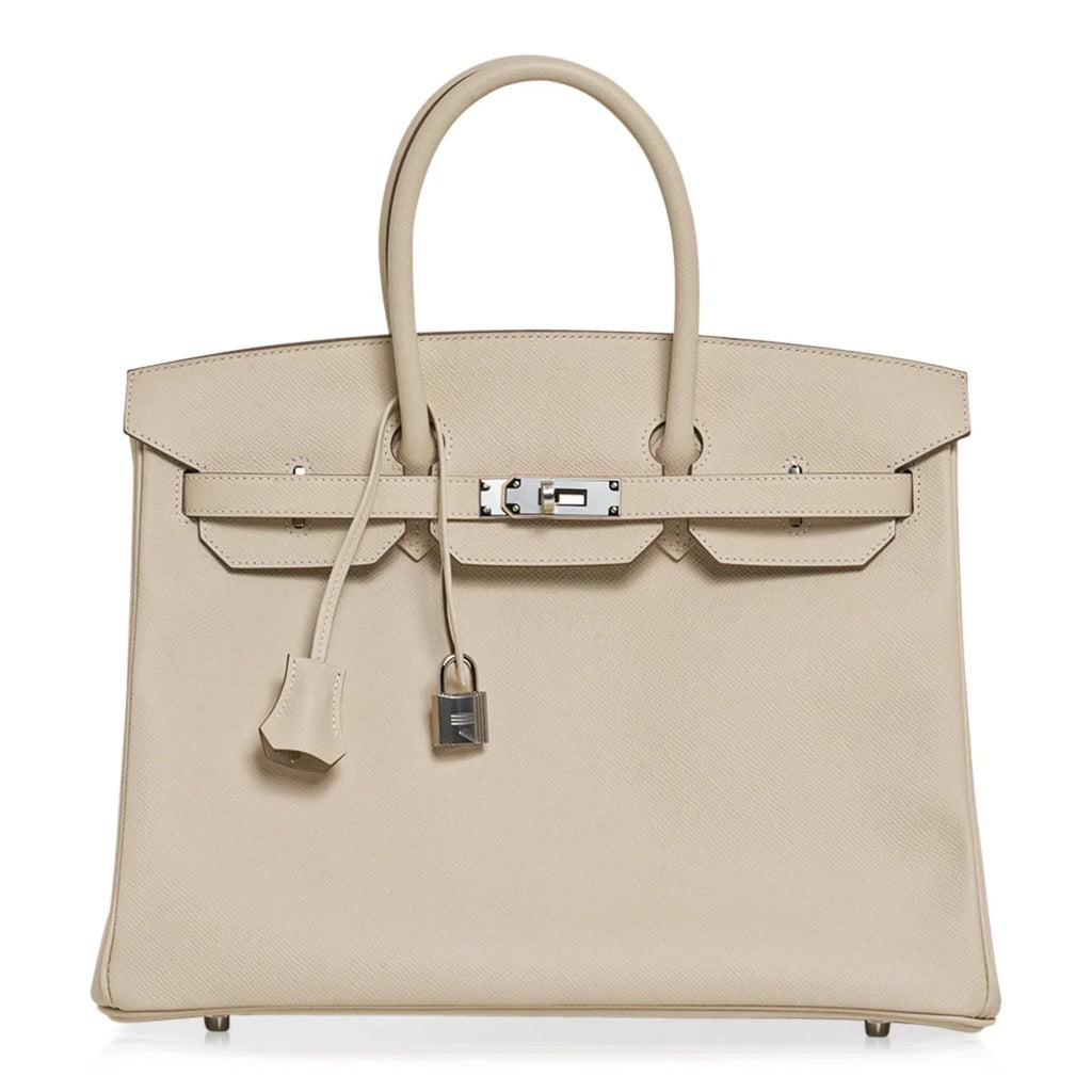 👜Birkin 35 Bag Craie Epsom Palladium Hardware