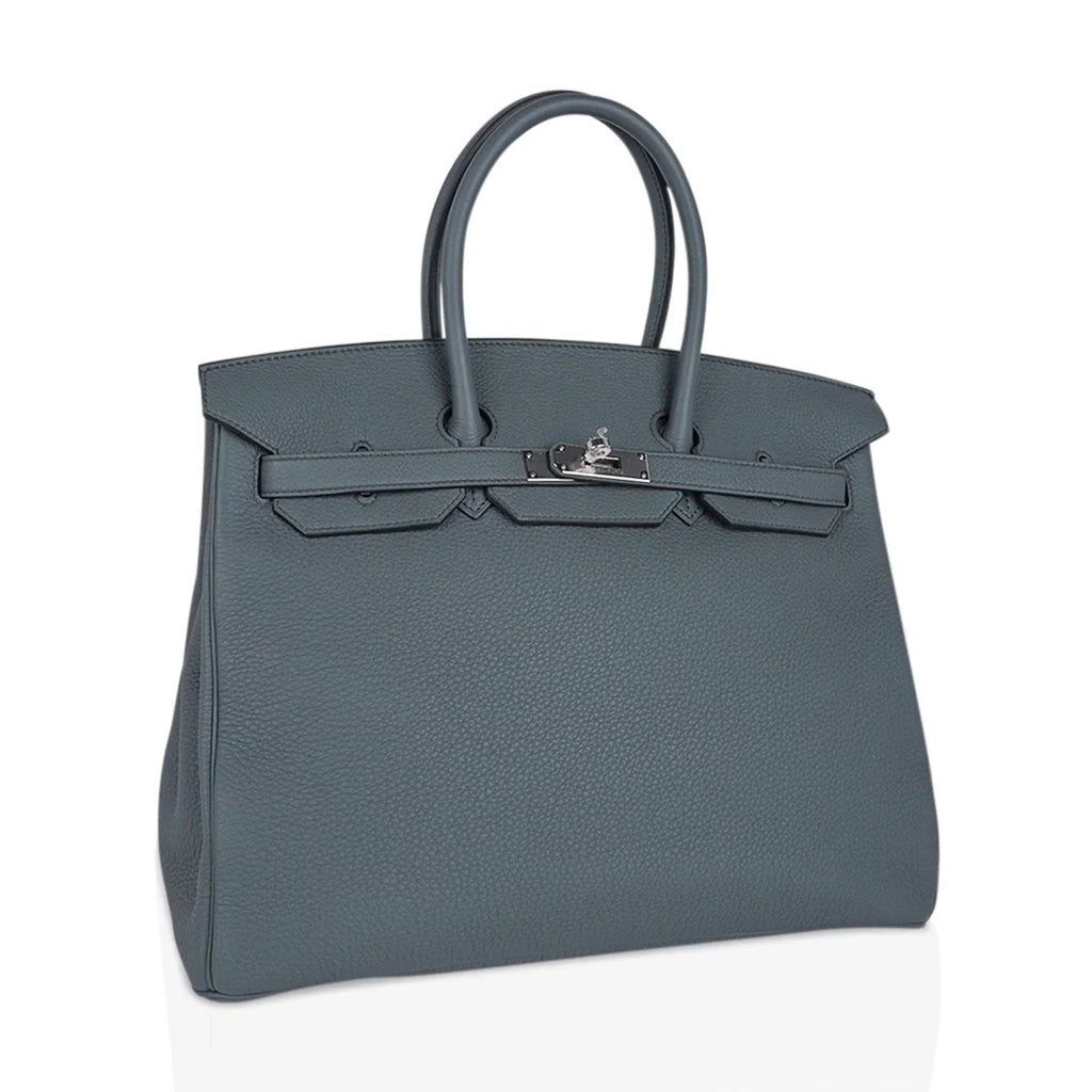 👜Birkin 35 Bag Vert Amande Togo Leather with Palladium Hardware