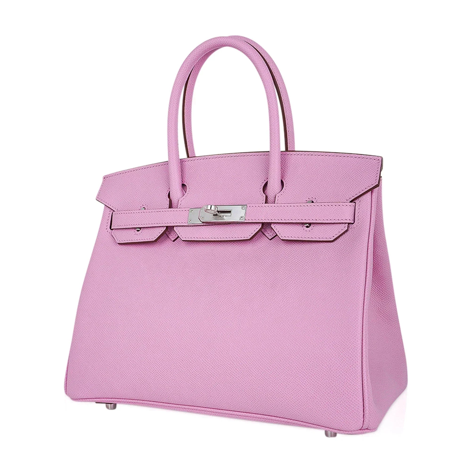 👜Birkin 30 Bag Mauve Sylvestre Epsom Leather with Palladium Hardware