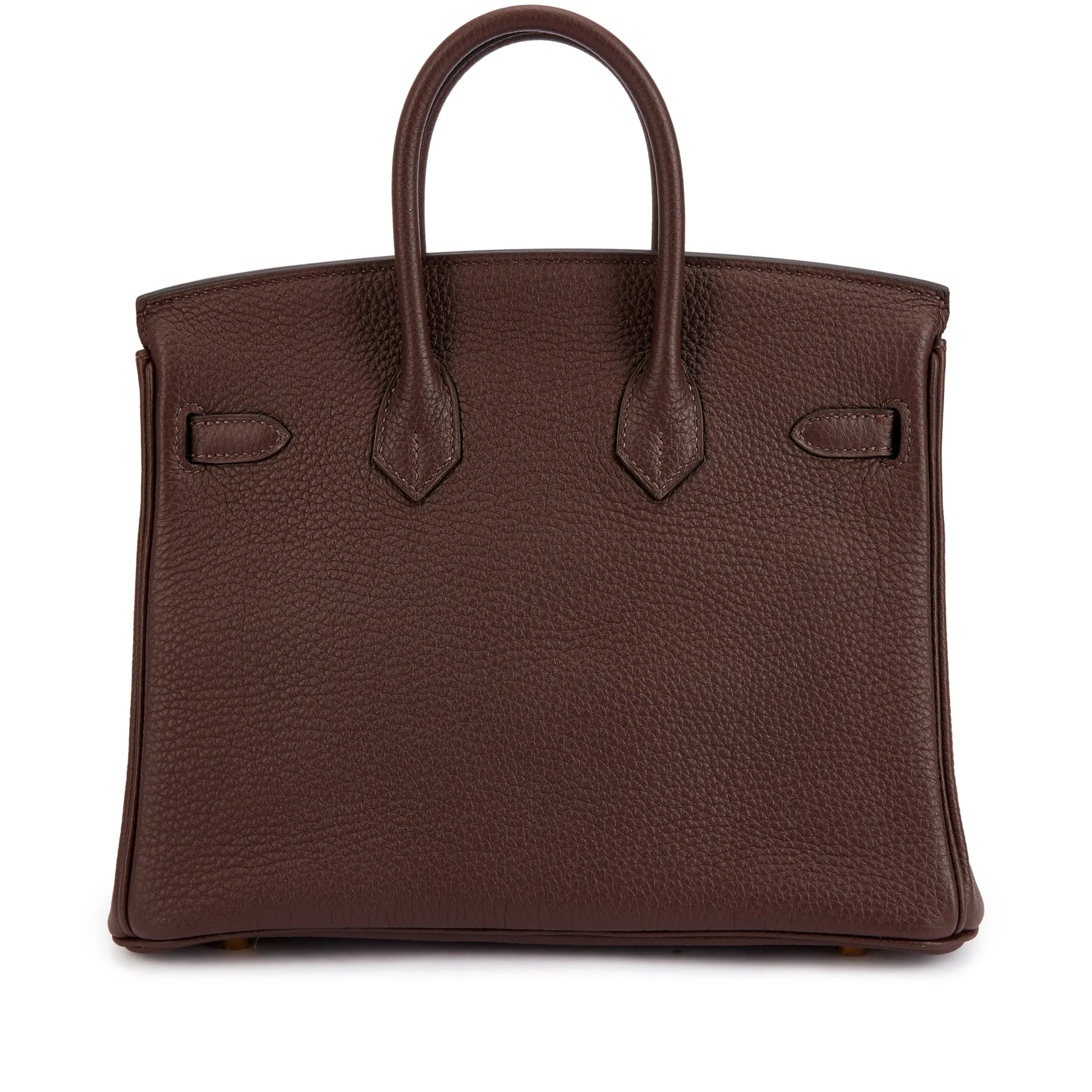 👜Birkin 25 Gold Hardware Chocolat Togo Quilted Epsom Leather Golden Lock