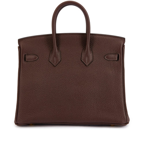 👜Birkin 25 Gold Hardware Chocolat Togo Quilted Epsom Leather Golden Lock