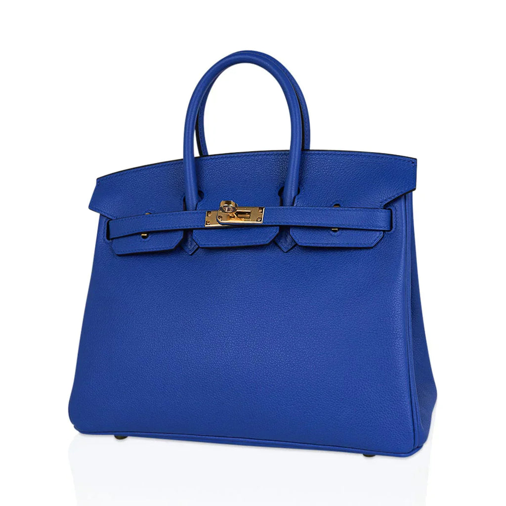 👜Birkin 25 Bag Blue Zellige Novillo Leather with Gold Hardware