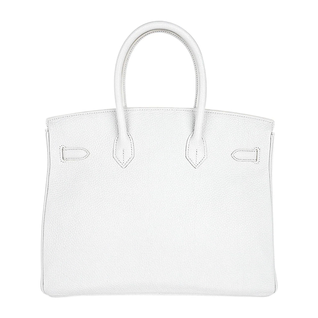 👜Birkin 35 Bag White Clemence Leather with Palladium Hardware