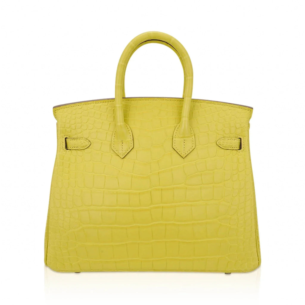 👜Birkin 25 Bag Lime Matte Alligator with Palladium Hardware