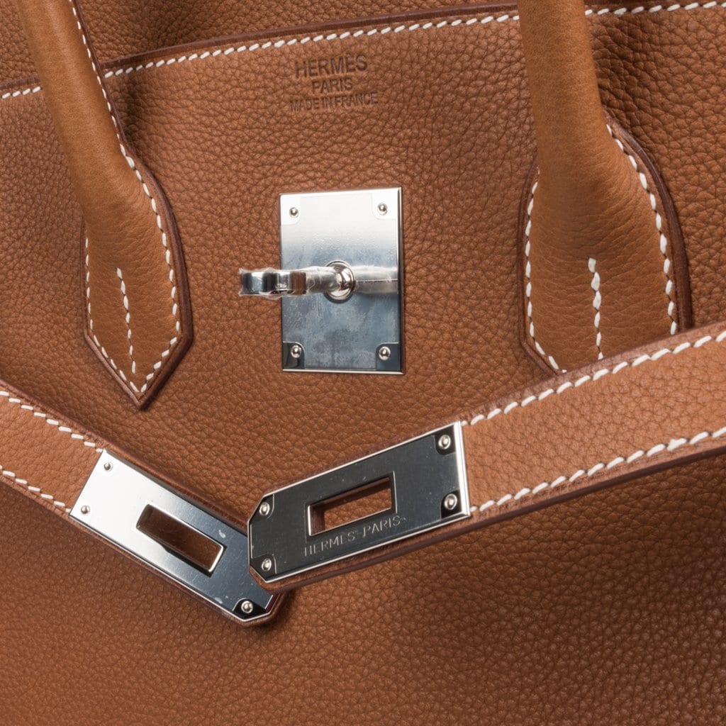 👜Limited Edition Birkin 35 Bag Fauve Barenia Faubourg Leather with Palladium Hardware