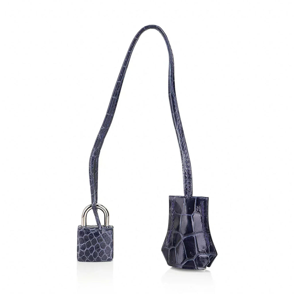👜Birkin 35 Bleu Roi Porosus Crocodile Palladium Hardware