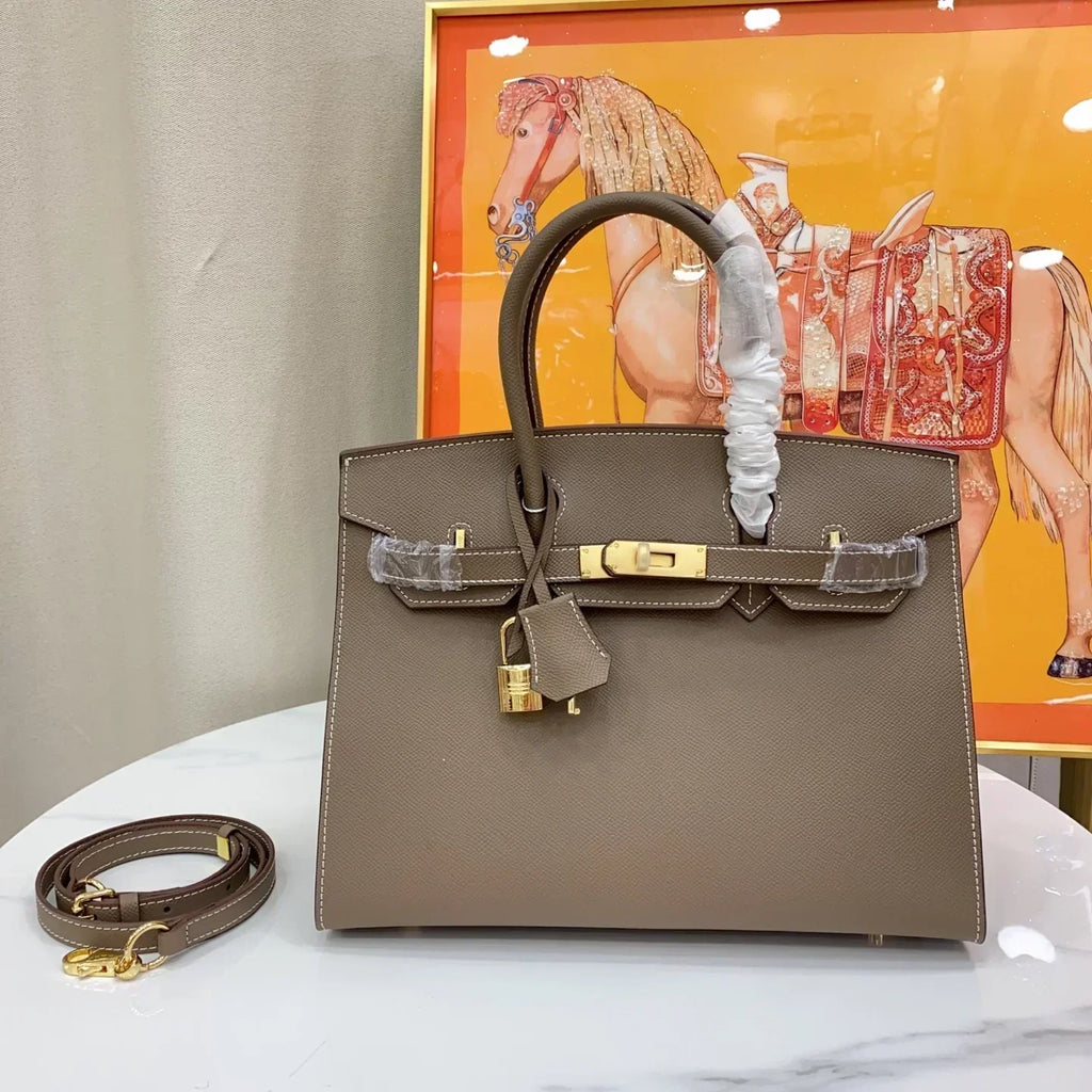 👜Birkin Sellier 30 Etoupe Epsom Quilted Epsom Leather