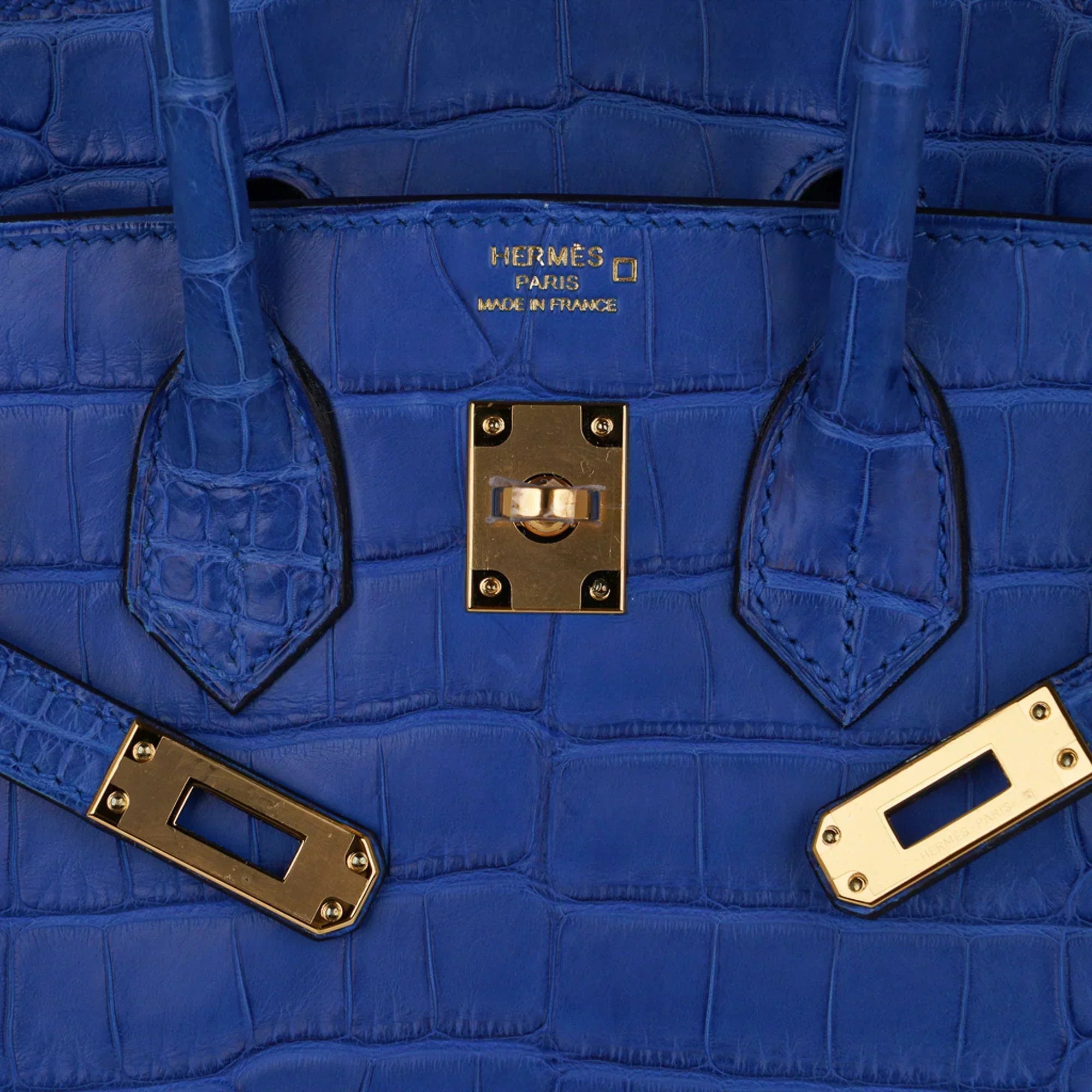 👜Birkin 25 Bag Blue Zellige Matte Alligator Gold Hardware