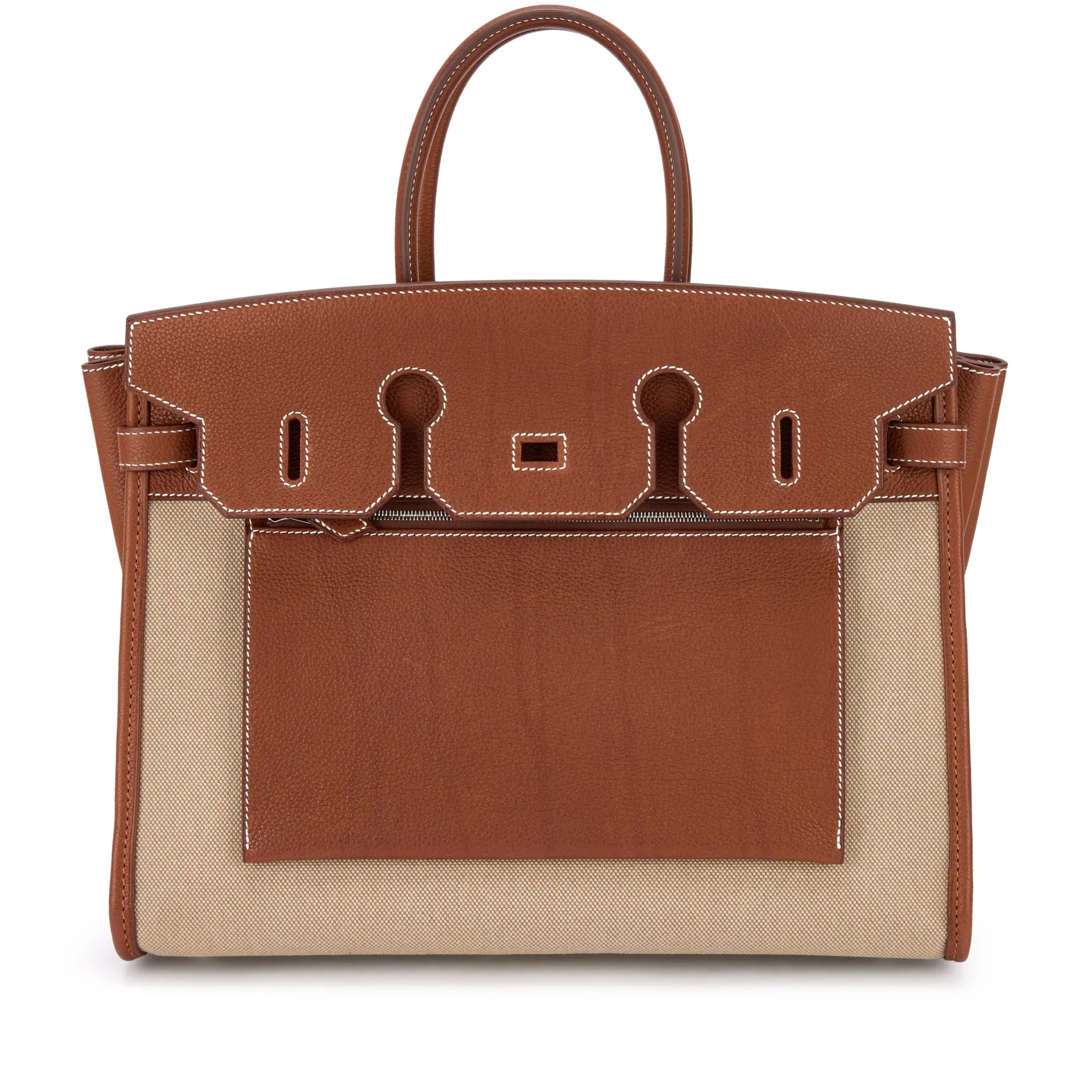 👜Birkin 35 L'Envers Edition Fauve Barenia Faubourg Palladium Hardware