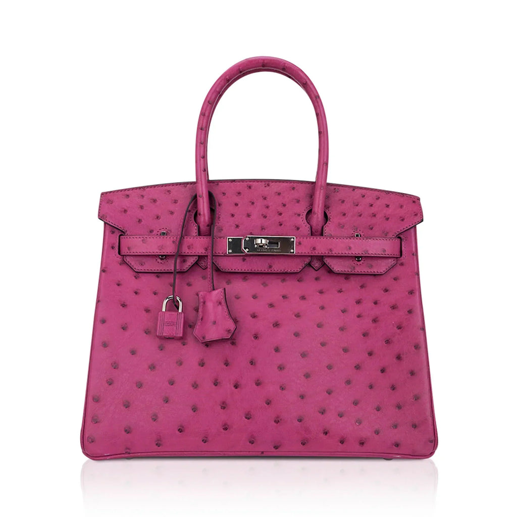 👜Birkin 30 Bag Rose Pourpre Ostrich with Palladium Hardware