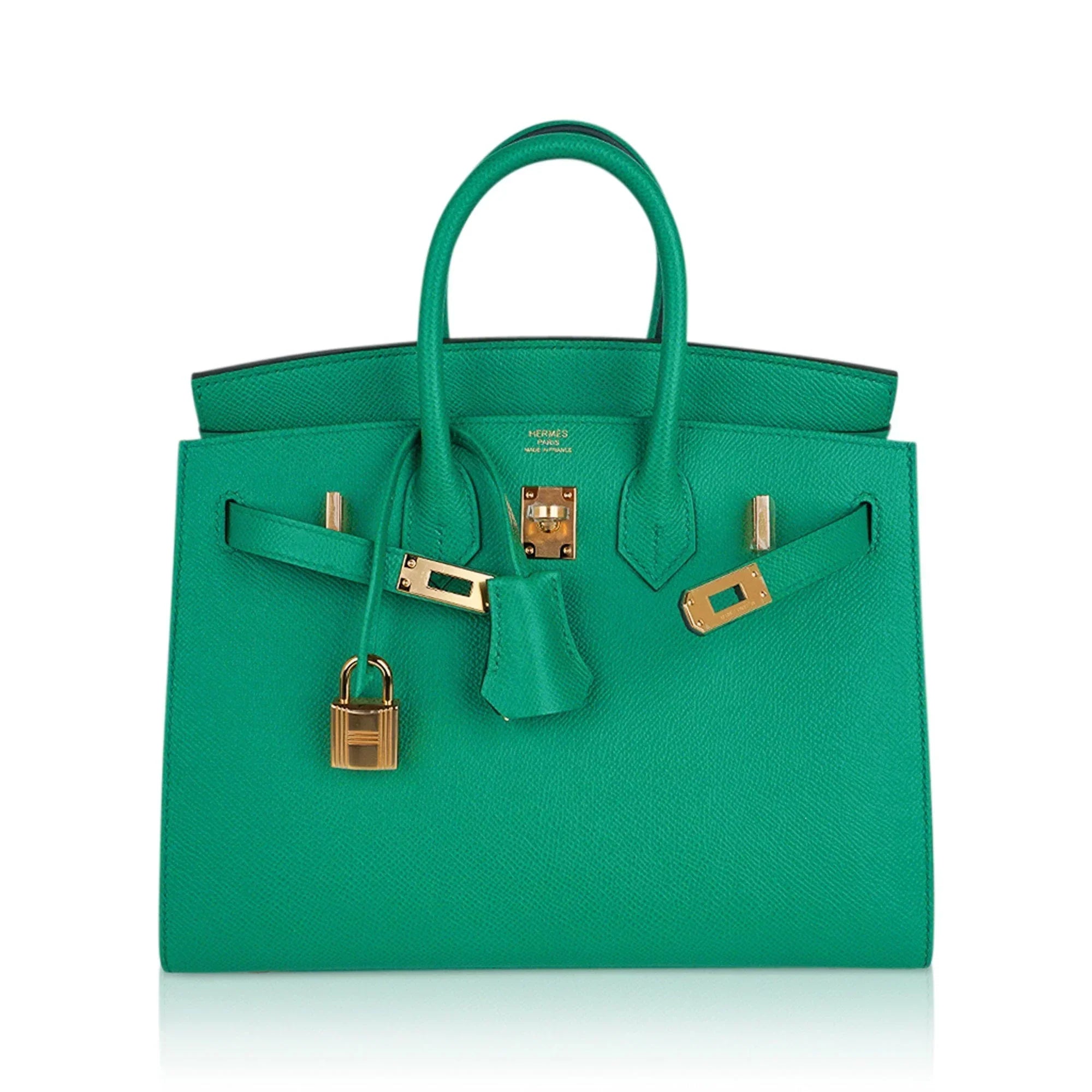 👜Birkin Sellier 25 Bag Vert Jade Epsom Leather with Gold Hardware