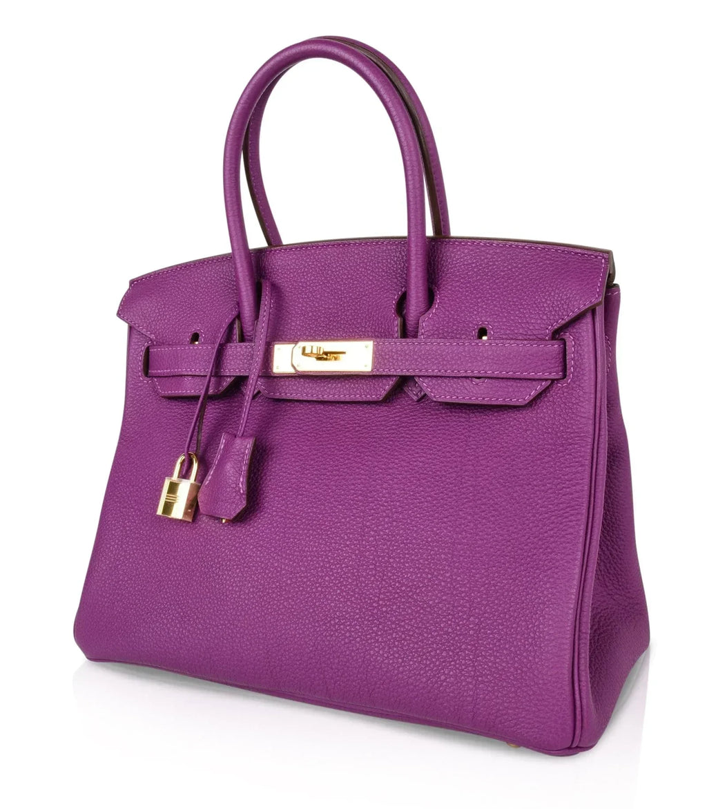 👜Birkin 30 Bag Anemone Togo Gold Hardware Exotic Purple Beauty